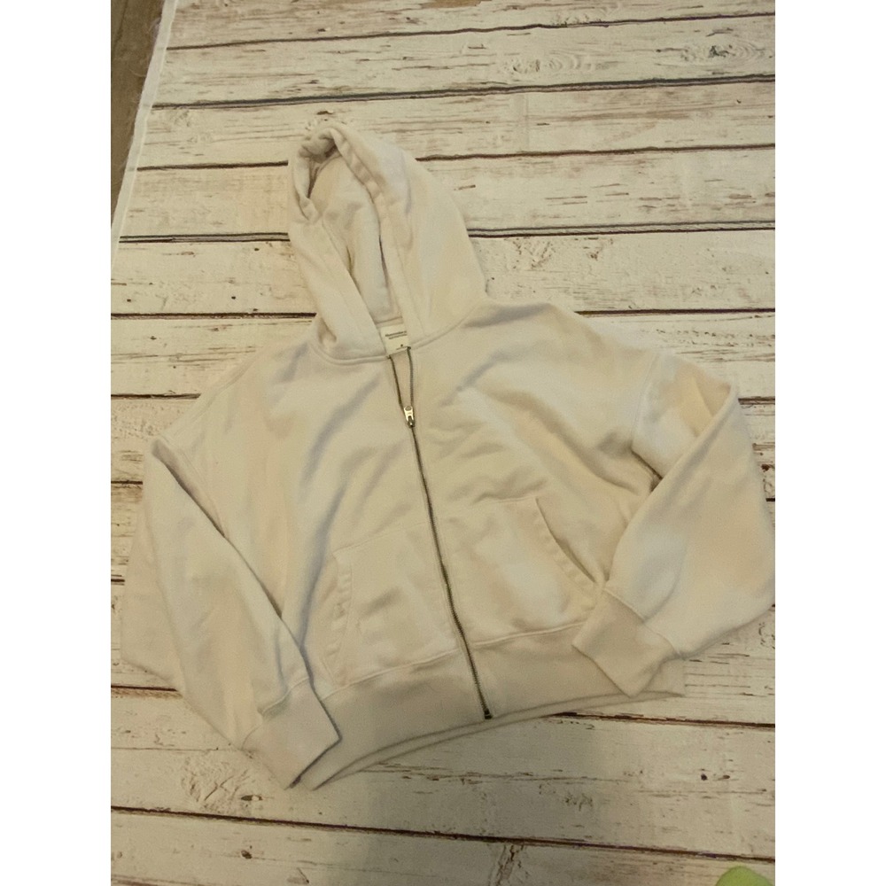 Abercrombie & Fitch Soft AF Collection Zip Up Hoodie Cream Off White Medium